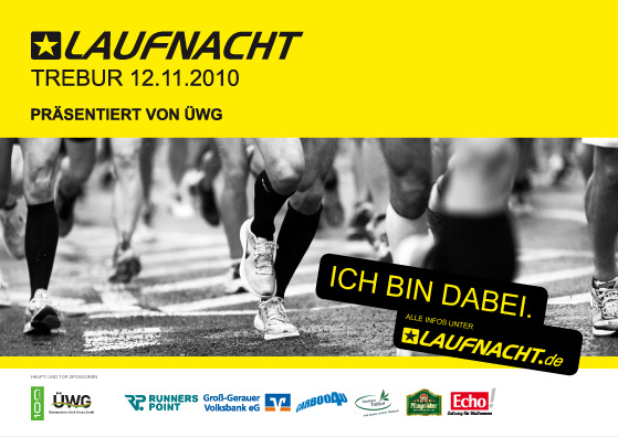 Laufnacht Trebur prÄsentiert von ÜWG - GroßflÄche / Plakat Laufnacht Trebur prÄsentiert von ÜWG - GroßflÄche / Plakat